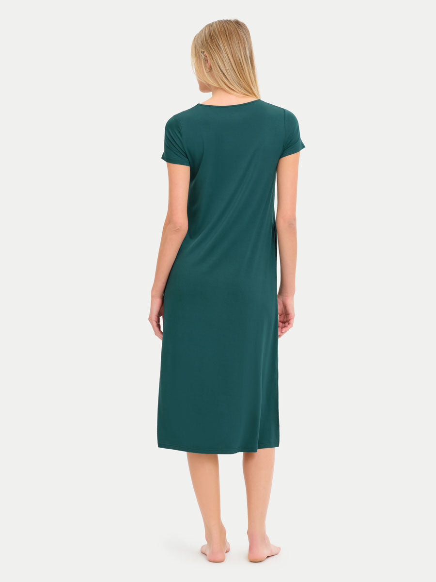 Short Sleeve Long Bamboo Sleepshirt
