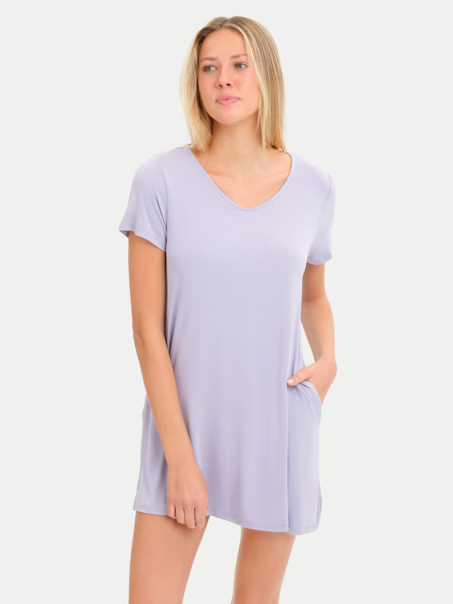 Short Sleeve Short Bamboo Sleepshirt