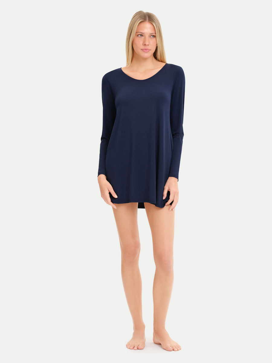 Long Sleeve Short Bamboo Sleepshirt