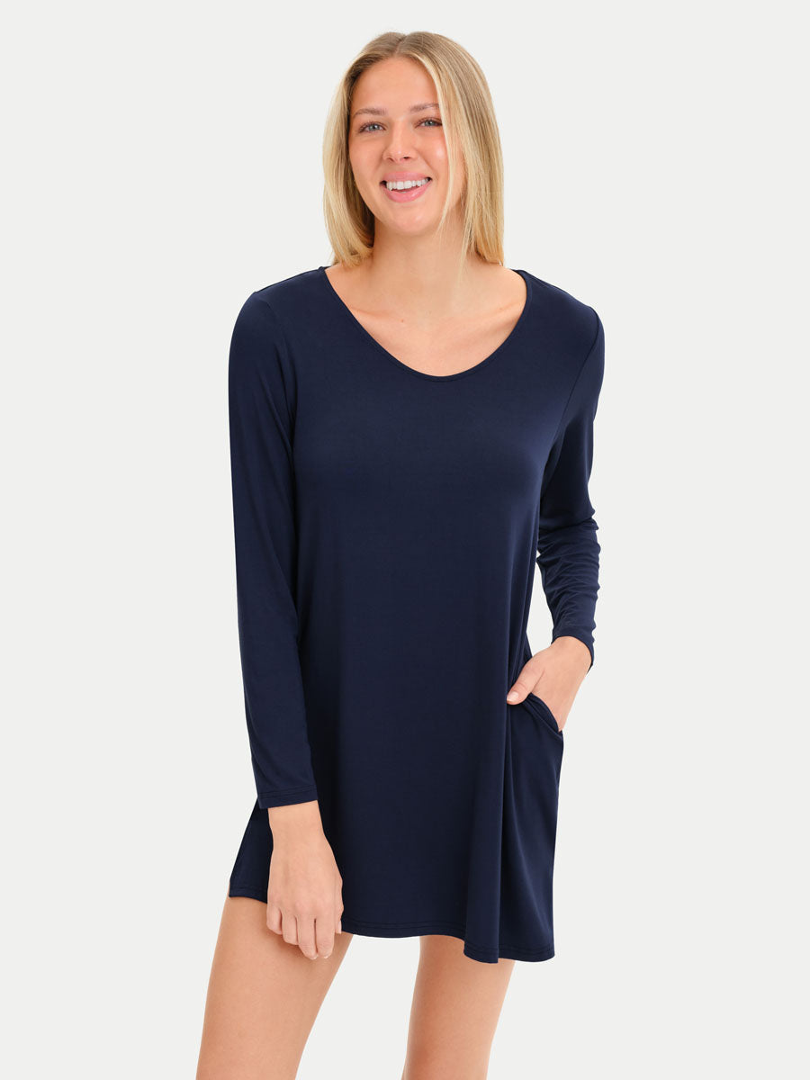 Long Sleeve Short Bamboo Sleepshirt