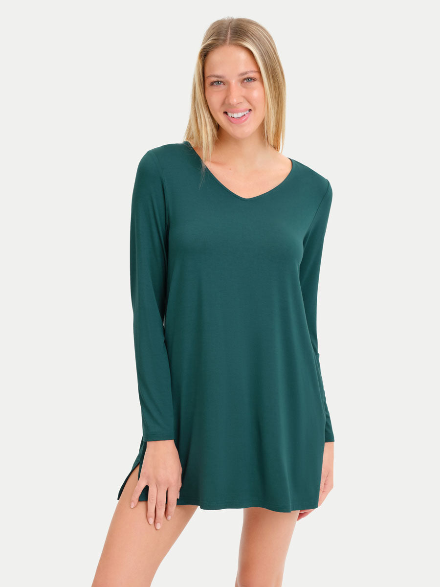 Long Sleeve Short Bamboo Sleepshirt