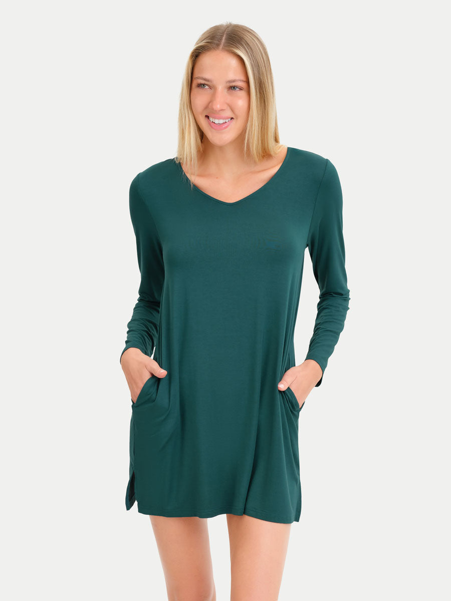 Long Sleeve Short Bamboo Sleepshirt