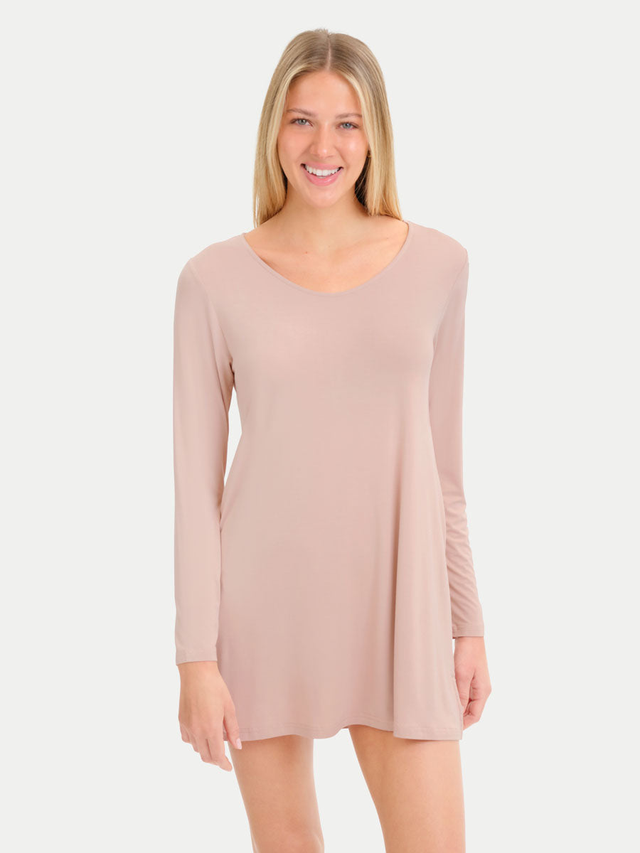Long Sleeve Short Bamboo Sleepshirt