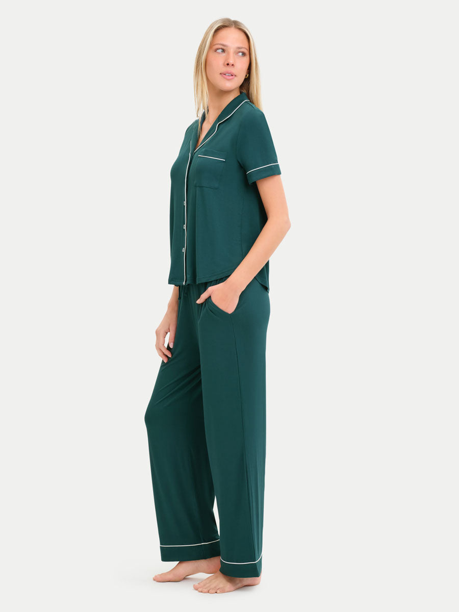 Short Sleeve Bamboo Pajama Set with Pants