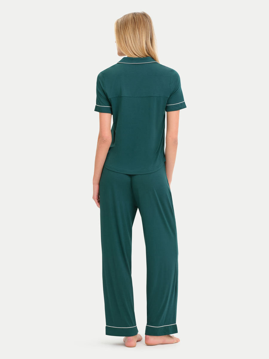 Short Sleeve Bamboo Pajama Set with Pants