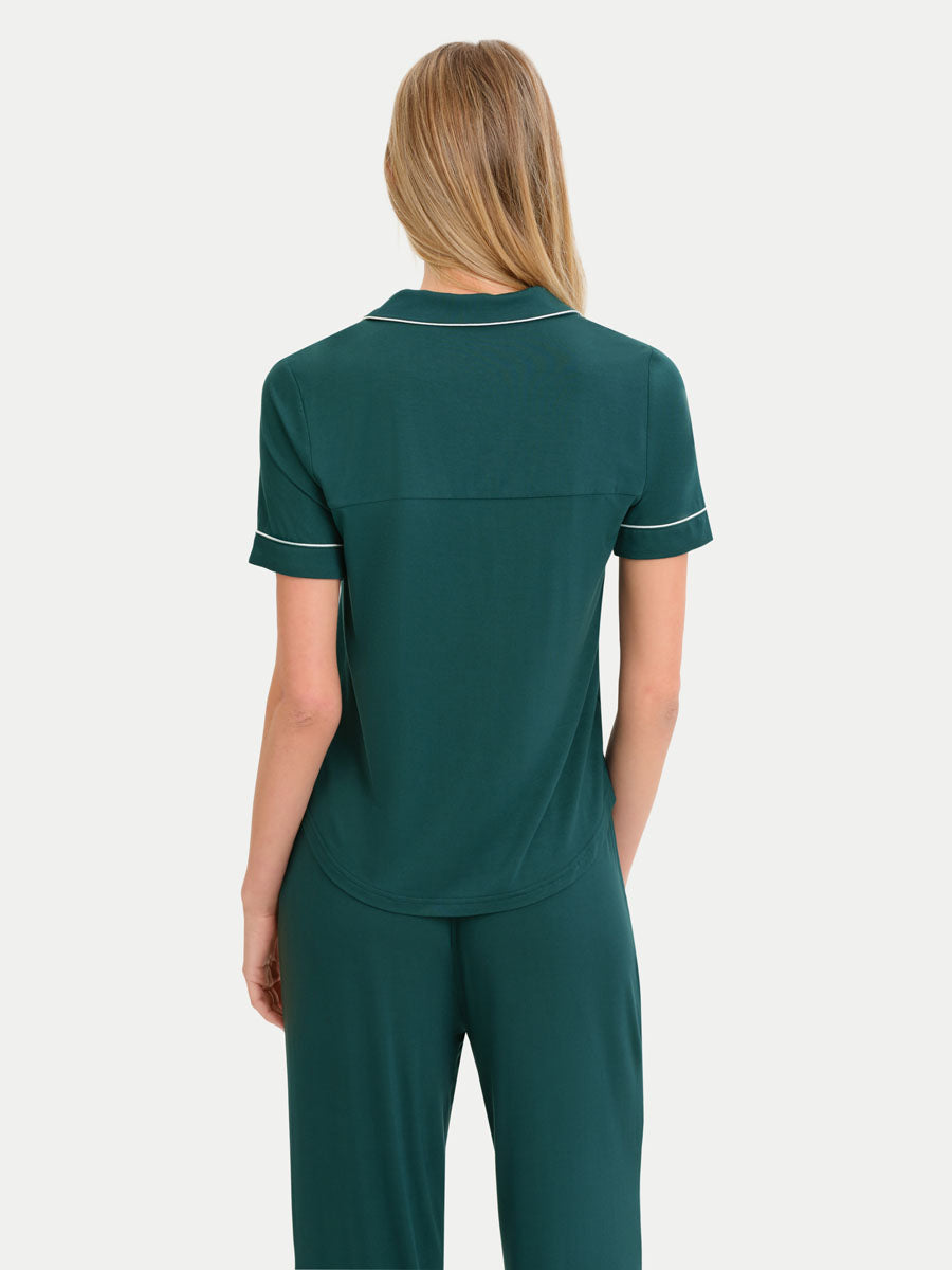 Short Sleeve Bamboo Pajama Set with Pants