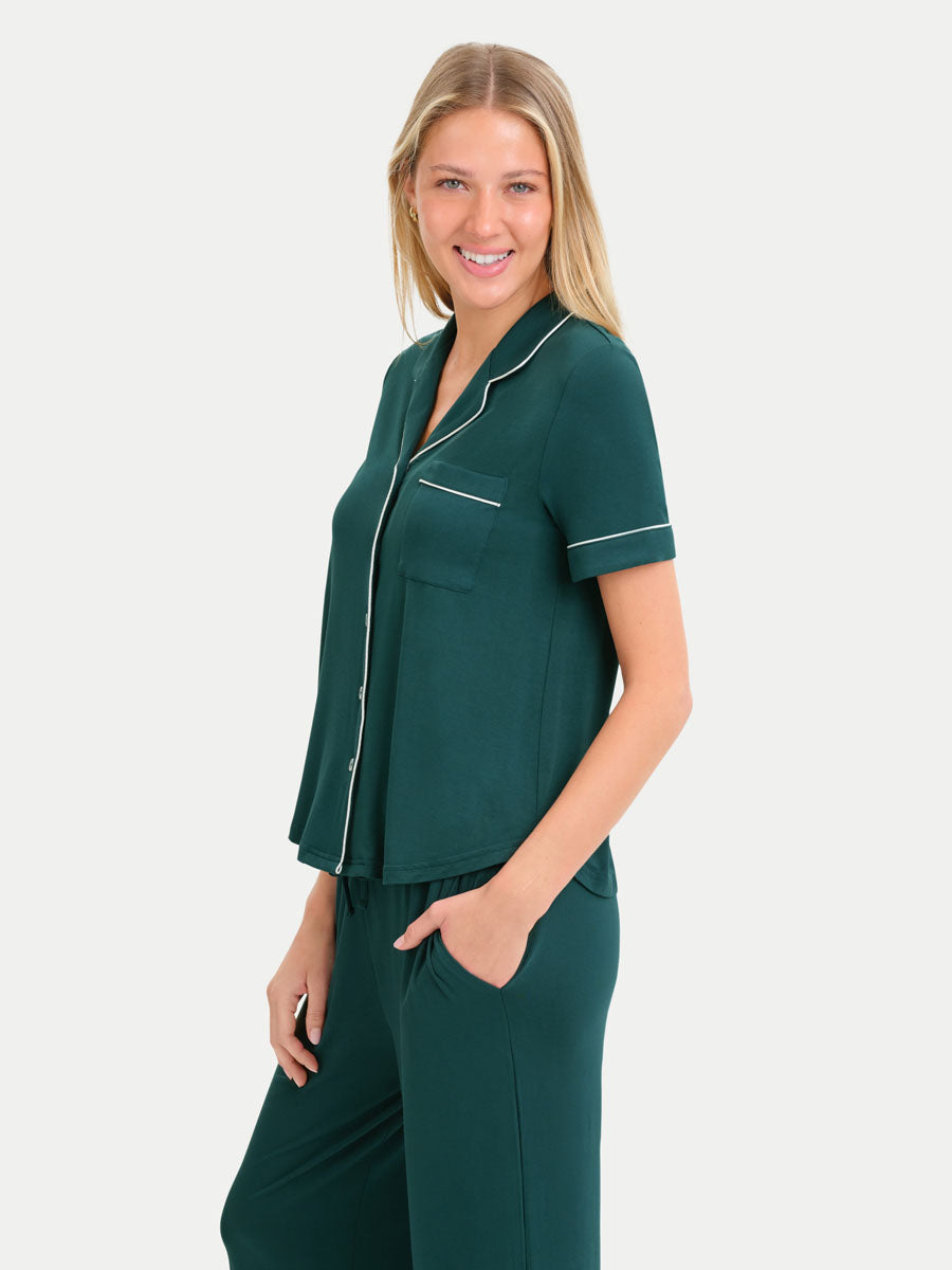 Short Sleeve Bamboo Pajama Set with Pants