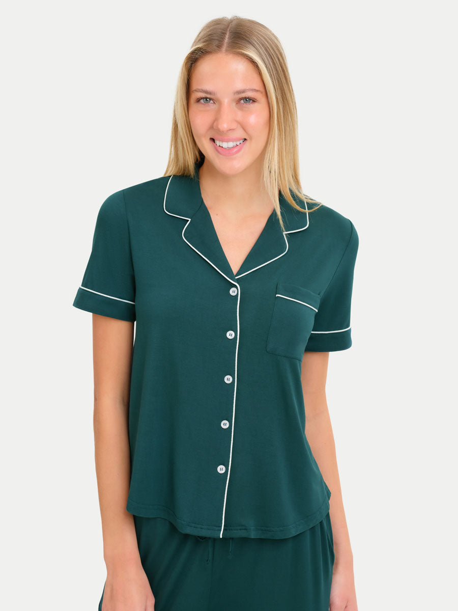 Short Sleeve Bamboo Pajama Set with Pants