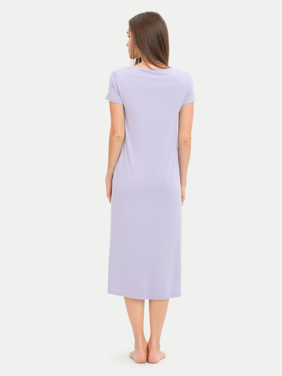 Short Sleeve Long Bamboo Sleepshirt