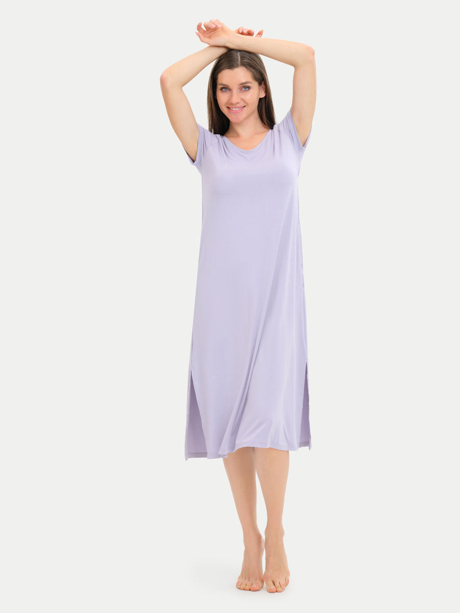 Short Sleeve Long Bamboo Sleepshirt