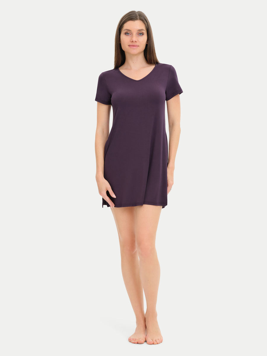 Short Sleeve Short Bamboo Sleepshirt