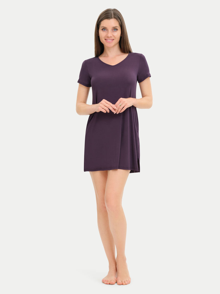 Short Sleeve Short Bamboo Sleepshirt