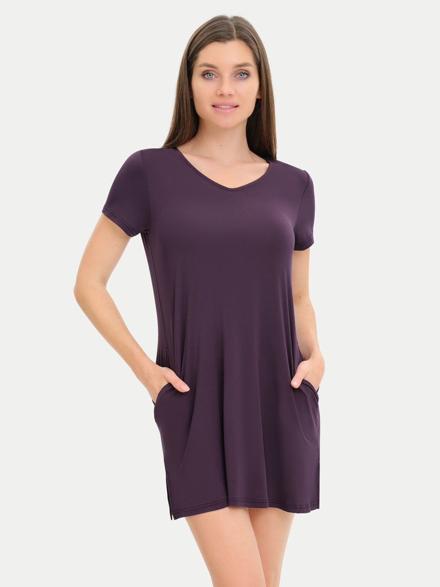 Short Sleeve Short Bamboo Sleepshirt