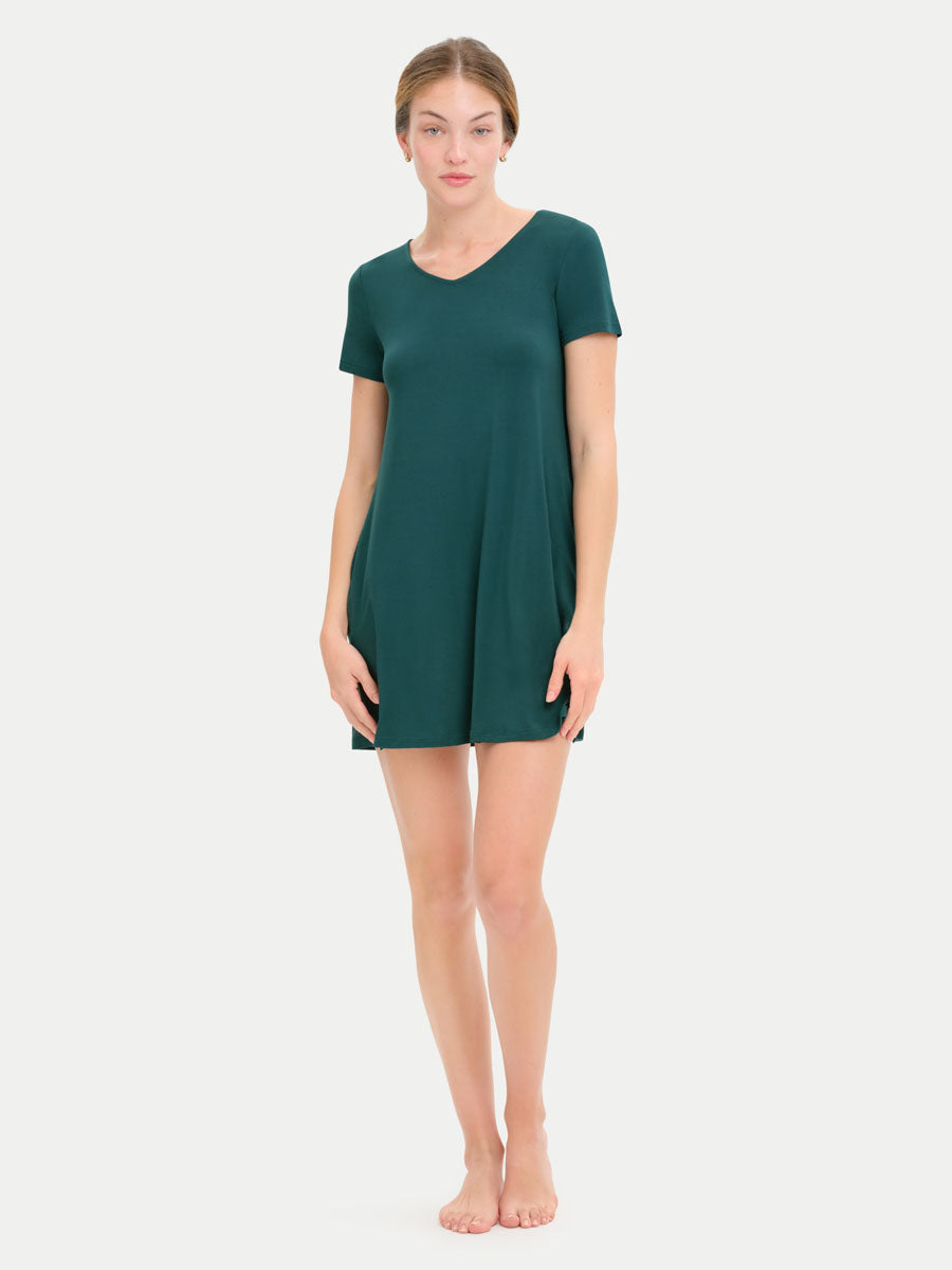 Short Sleeve Short Bamboo Sleepshirt
