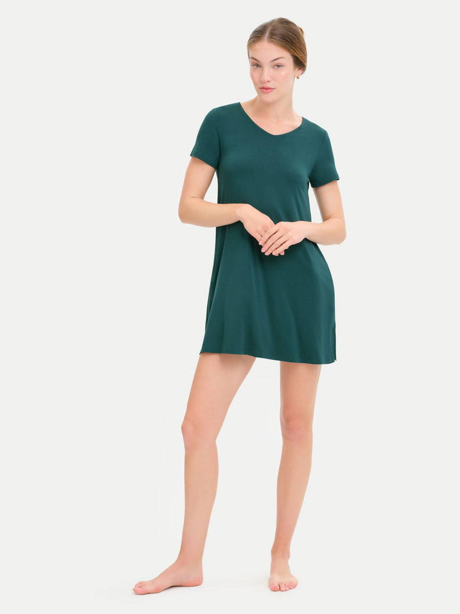 Short Sleeve Short Bamboo Sleepshirt