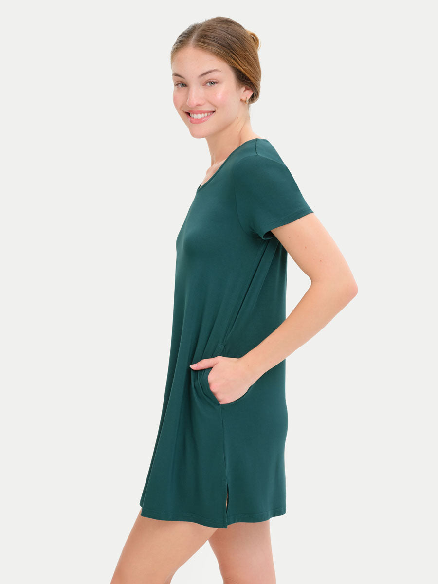 Short Sleeve Short Bamboo Sleepshirt