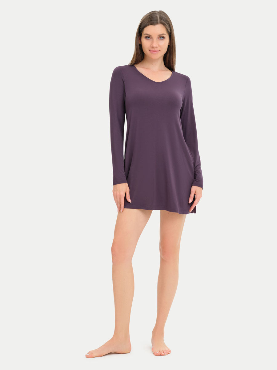 Long Sleeve Short Bamboo Sleepshirt