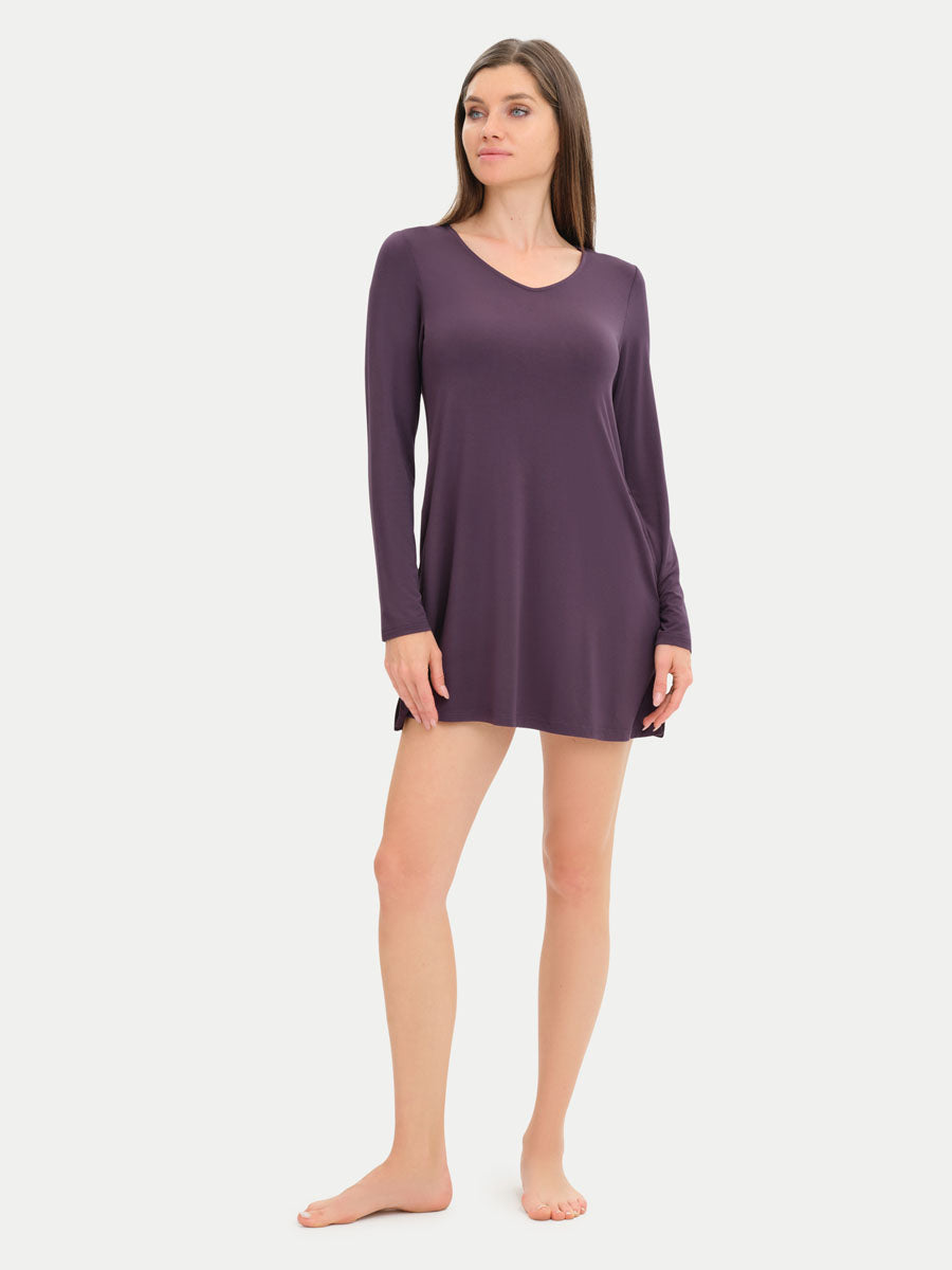 Long Sleeve Short Bamboo Sleepshirt