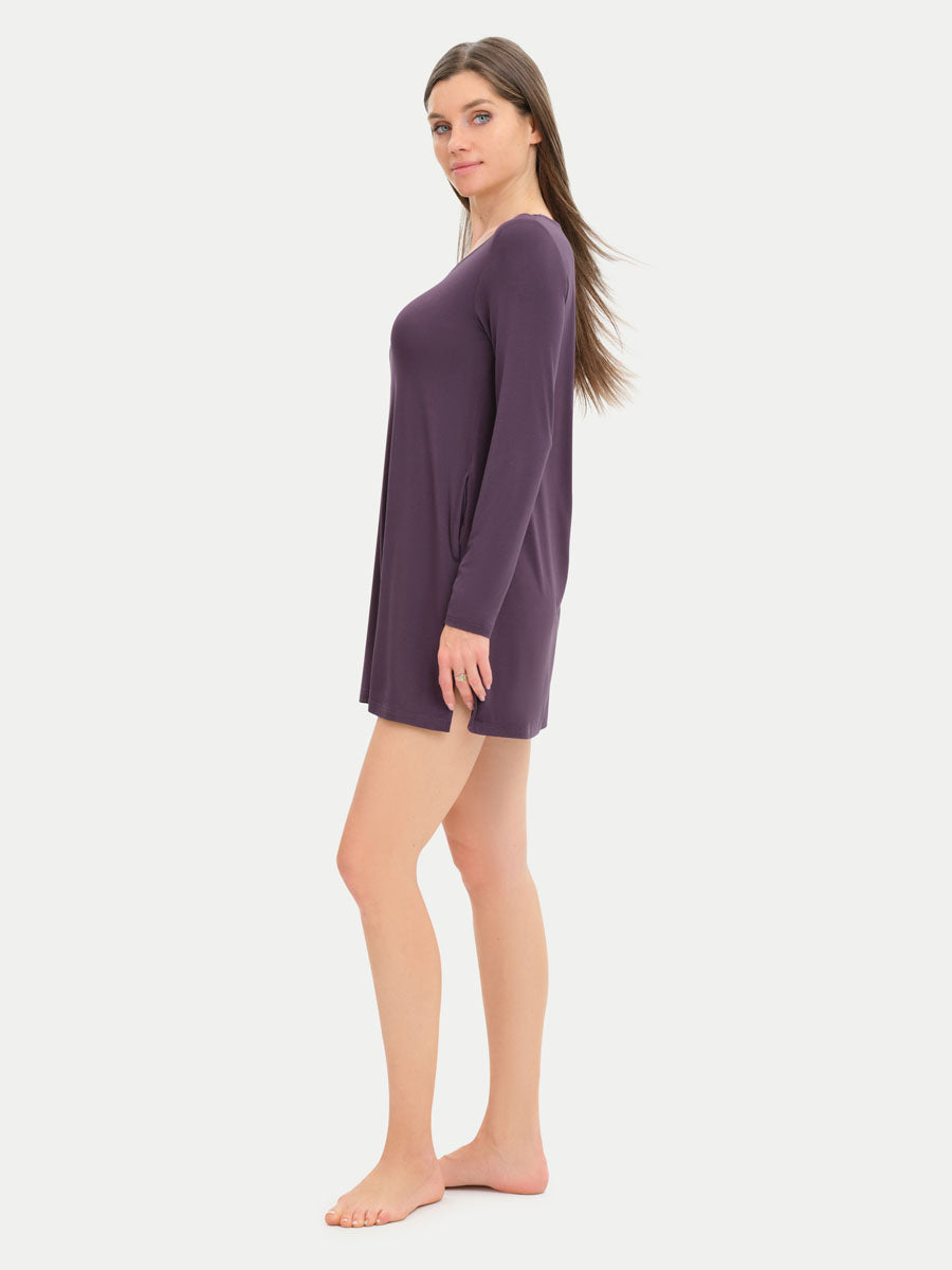 Long Sleeve Short Bamboo Sleepshirt
