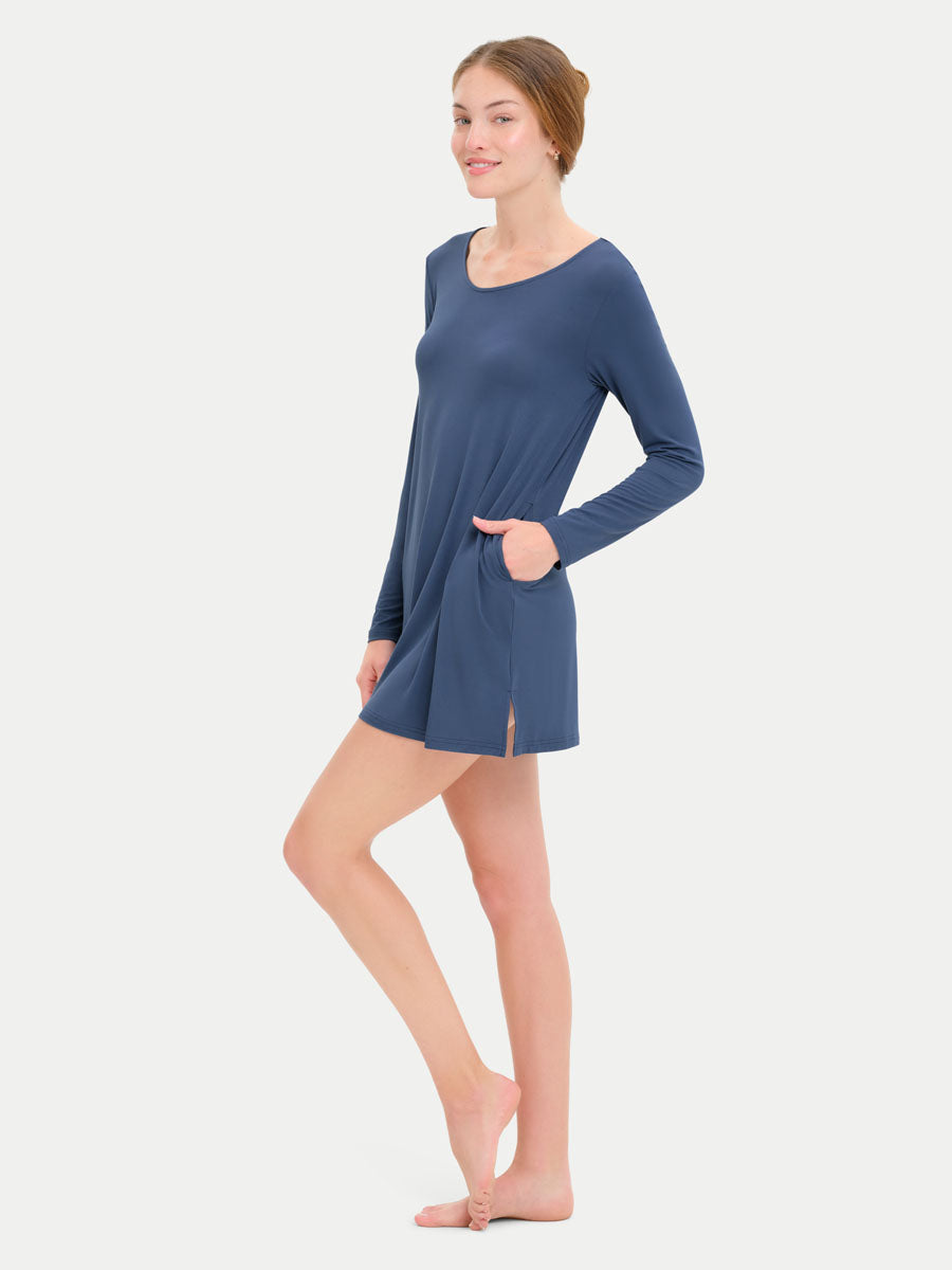 Long Sleeve Short Bamboo Sleepshirt