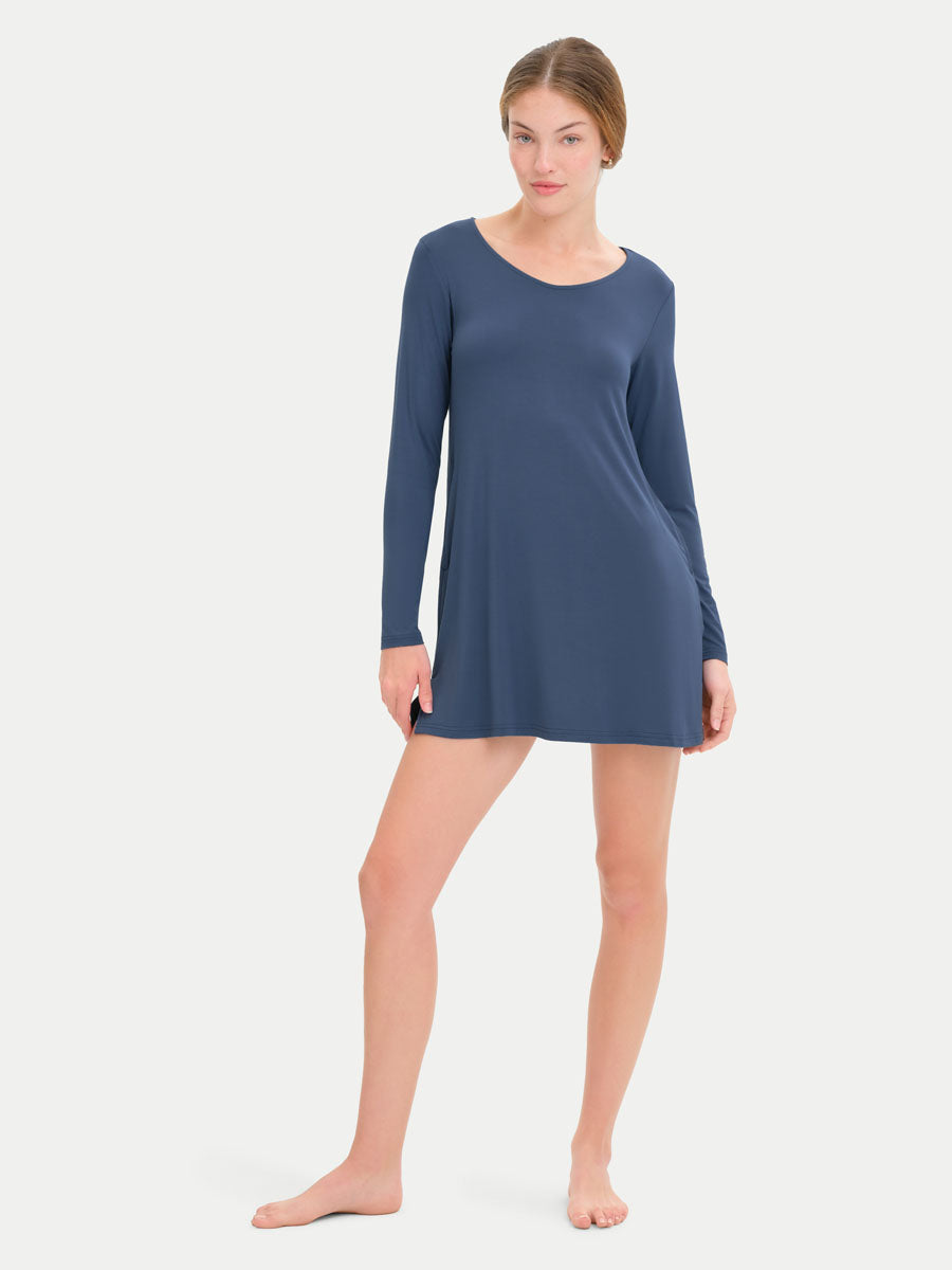Long Sleeve Short Bamboo Sleepshirt