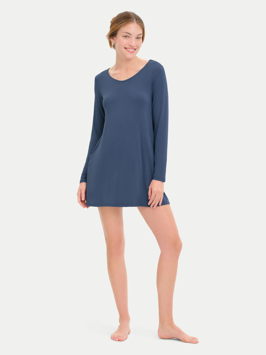 Long Sleeve Short Bamboo Sleepshirt