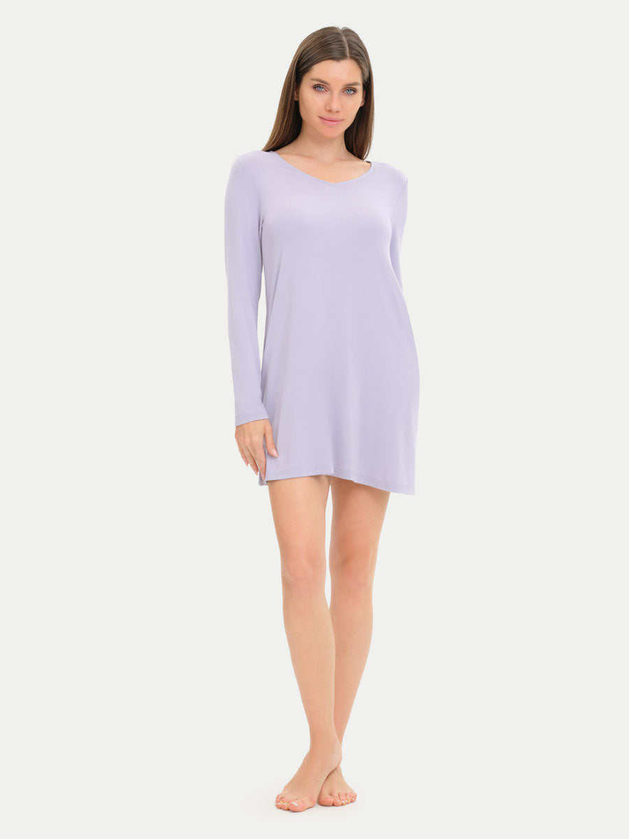 Long Sleeve Short Bamboo Sleepshirt