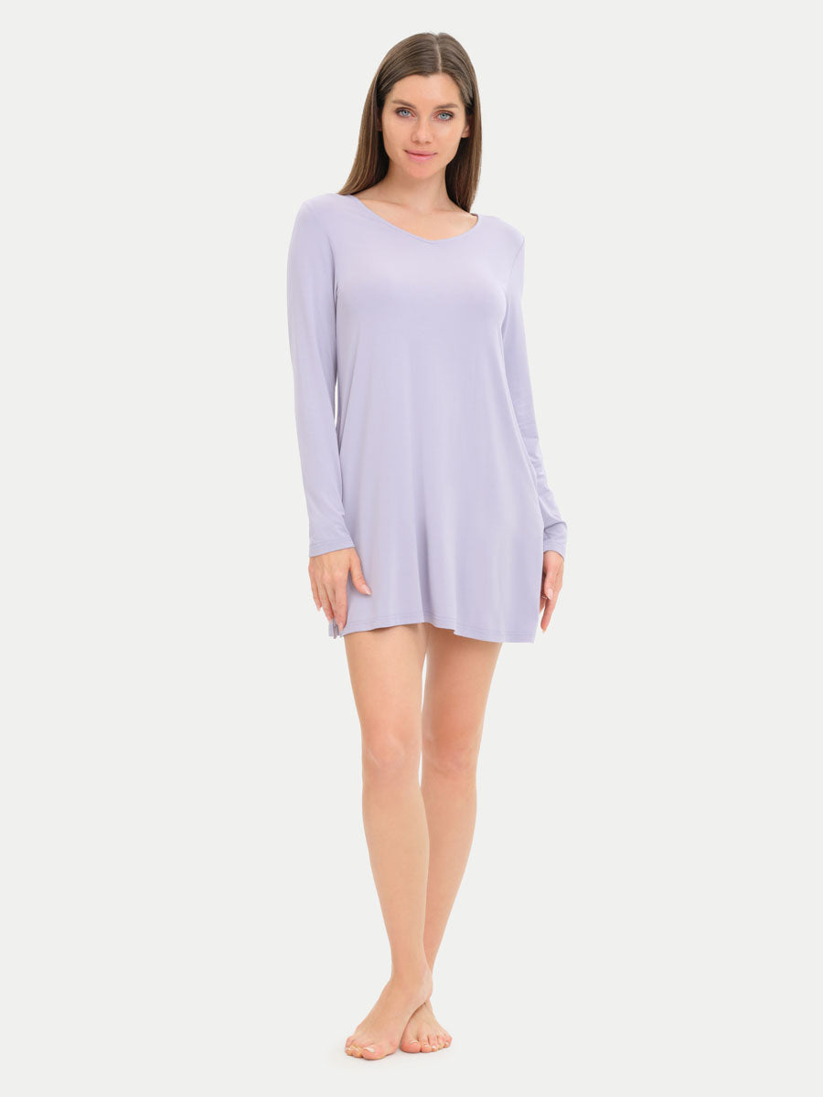 Long Sleeve Short Bamboo Sleepshirt