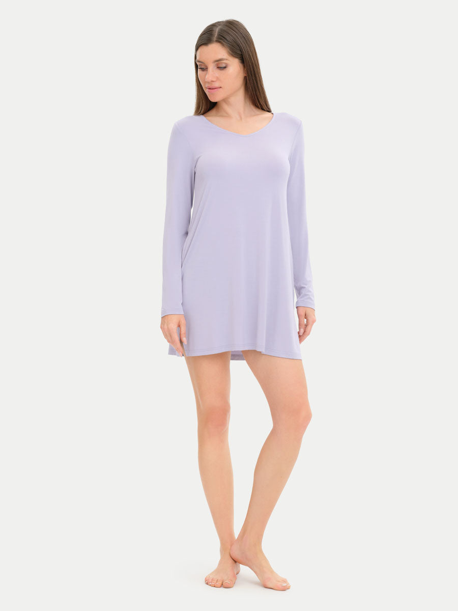Long Sleeve Short Bamboo Sleepshirt