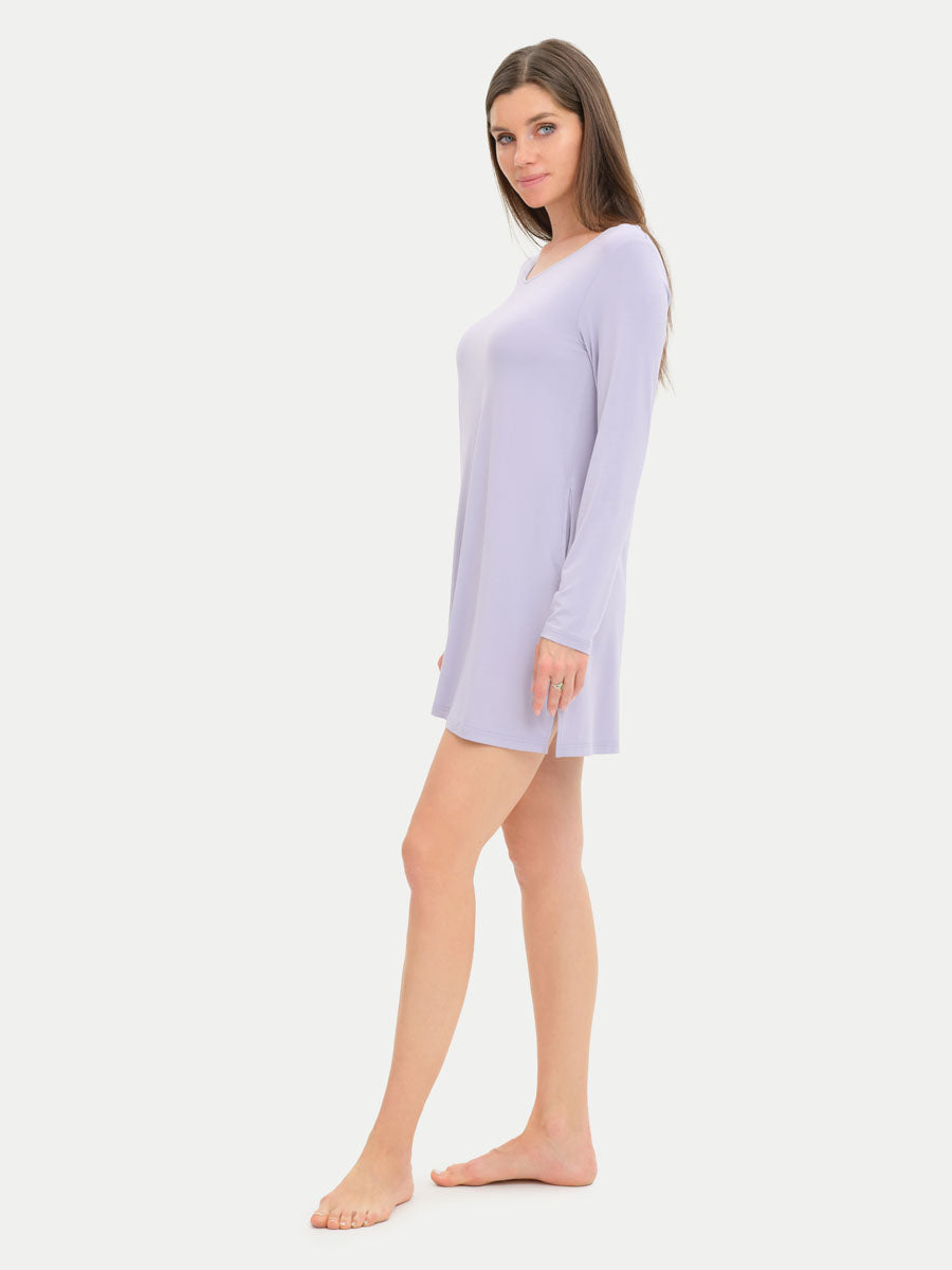 Long Sleeve Short Bamboo Sleepshirt