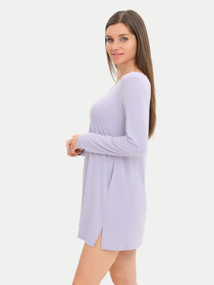 Long Sleeve Short Bamboo Sleepshirt