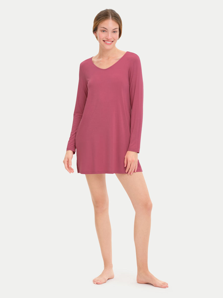 Long Sleeve Short Bamboo Sleepshirt