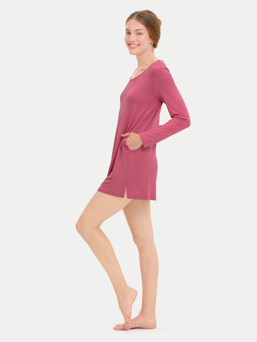 Long Sleeve Short Bamboo Sleepshirt