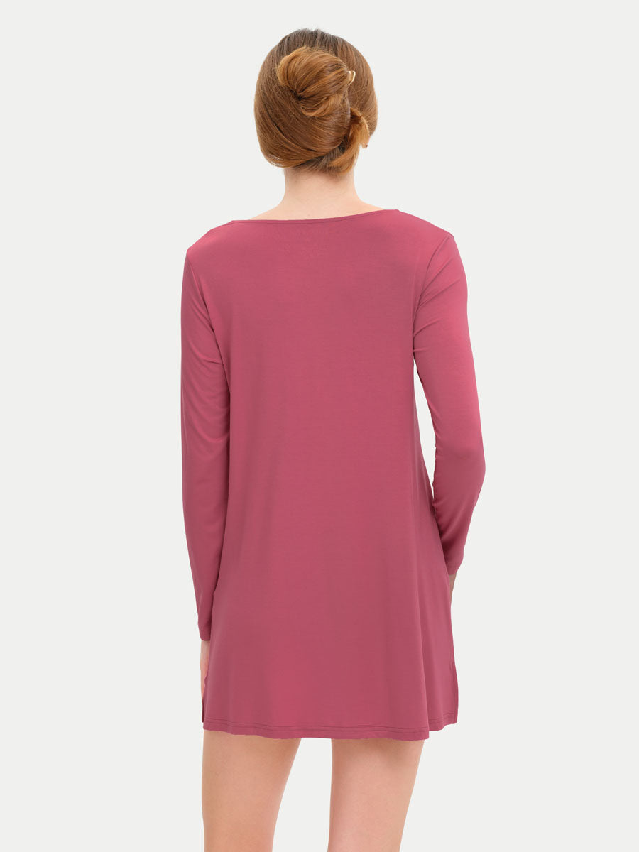 Long Sleeve Short Bamboo Sleepshirt