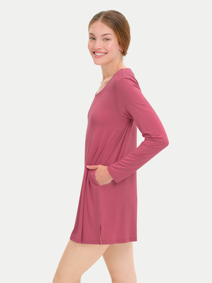 Long Sleeve Short Bamboo Sleepshirt