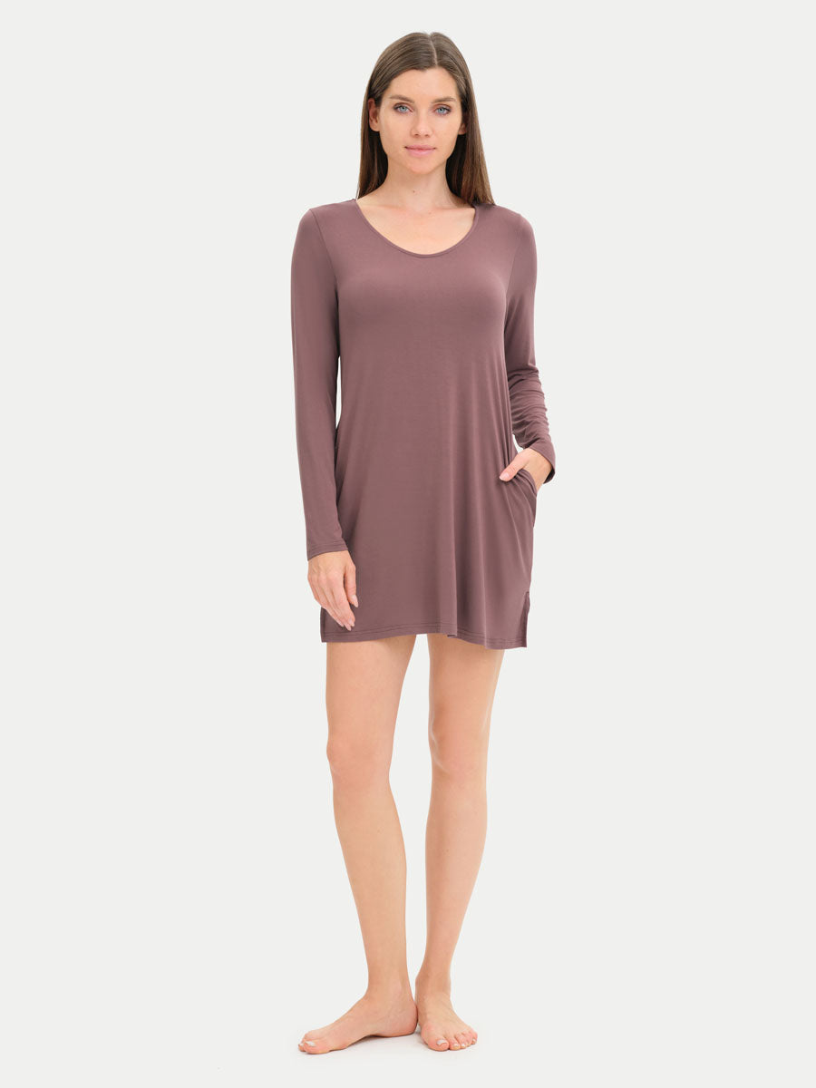 Long Sleeve Short Bamboo Sleepshirt