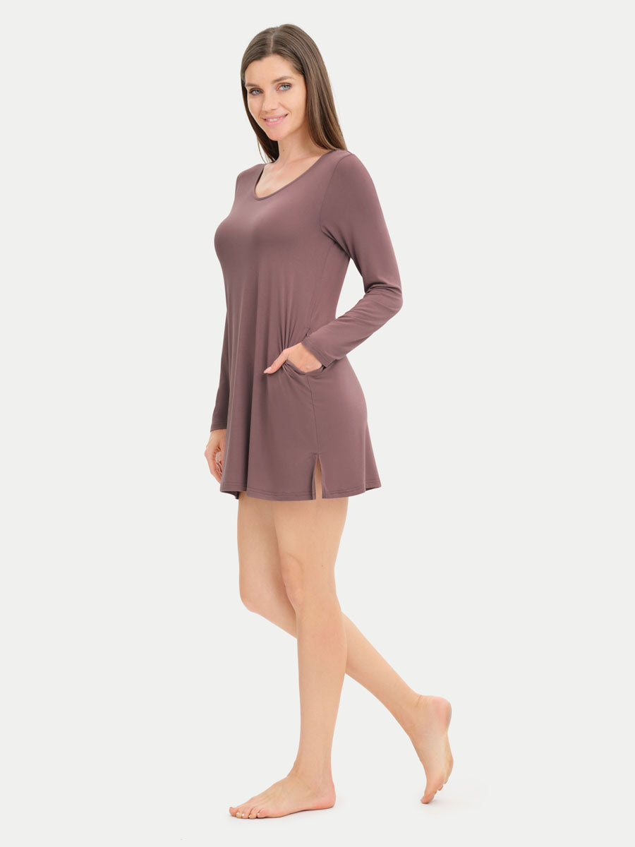 Long Sleeve Short Bamboo Sleepshirt