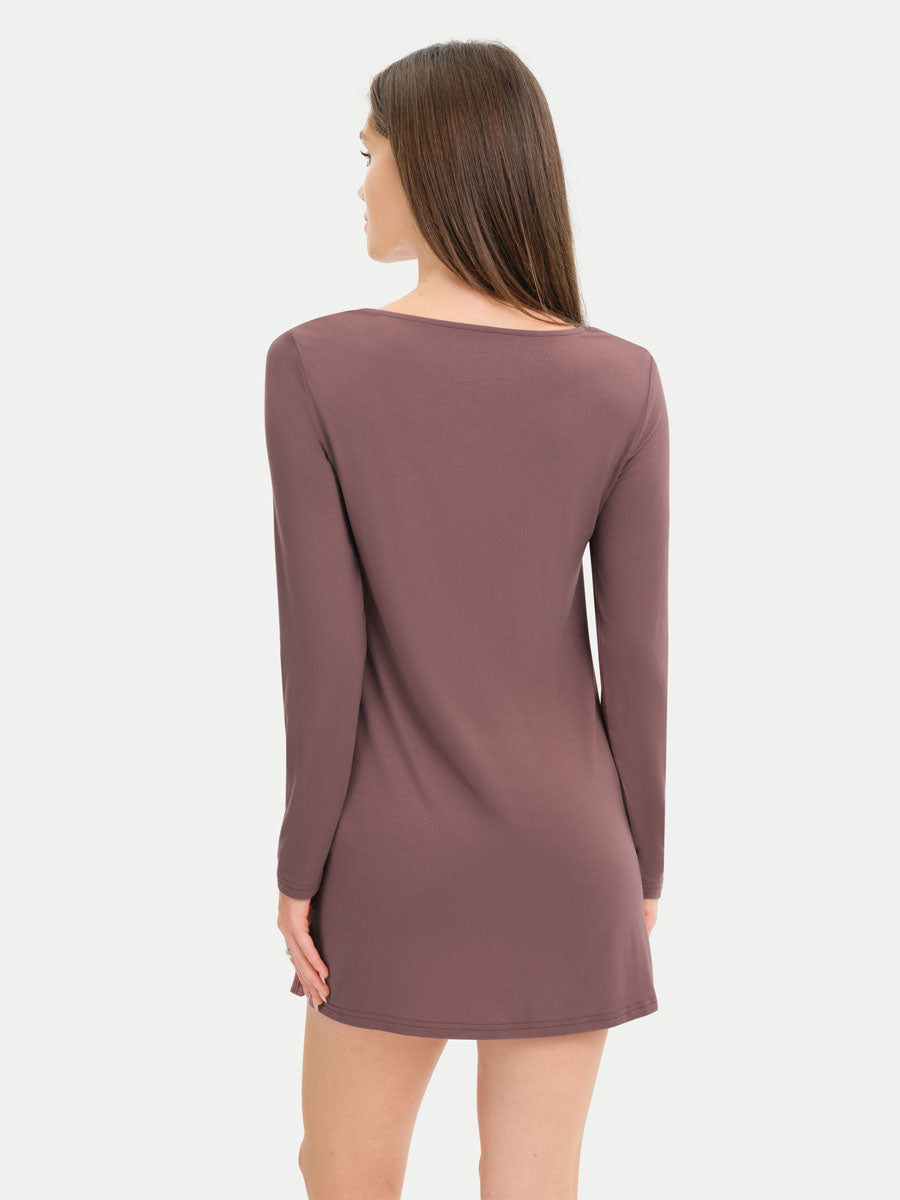 Long Sleeve Short Bamboo Sleepshirt