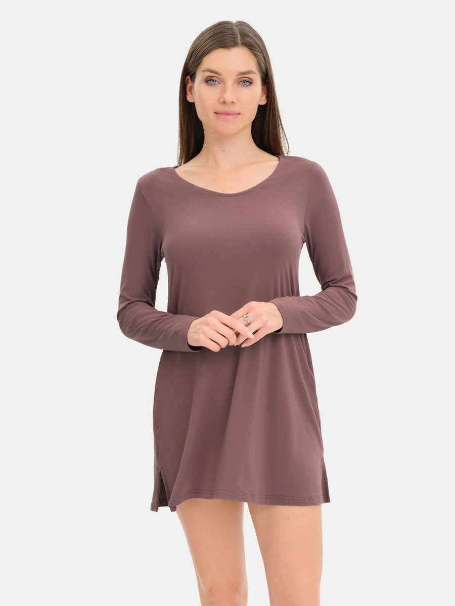 Long Sleeve Short Bamboo Sleepshirt