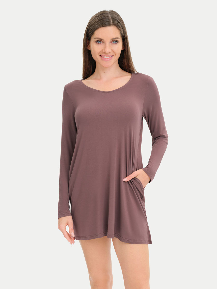Long Sleeve Short Bamboo Sleepshirt