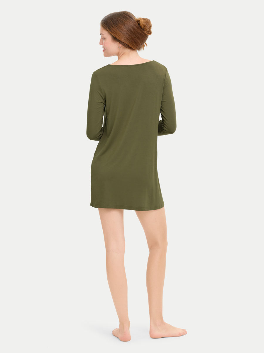 Long Sleeve Short Bamboo Sleepshirt