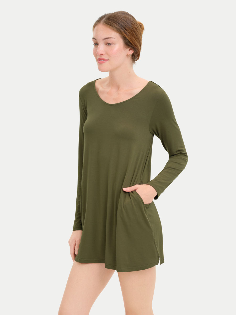 Long Sleeve Short Bamboo Sleepshirt