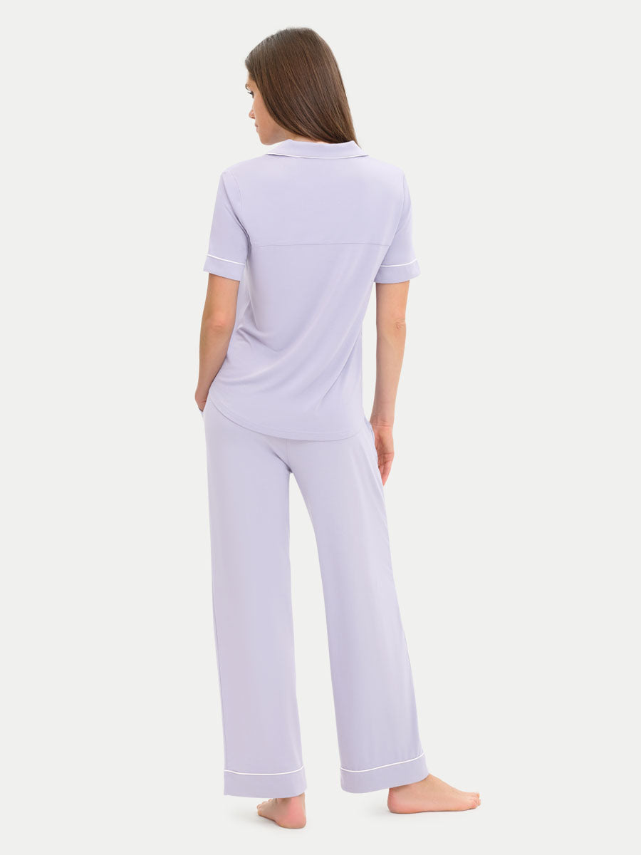 Short Sleeve Bamboo Pajama Set with Pants