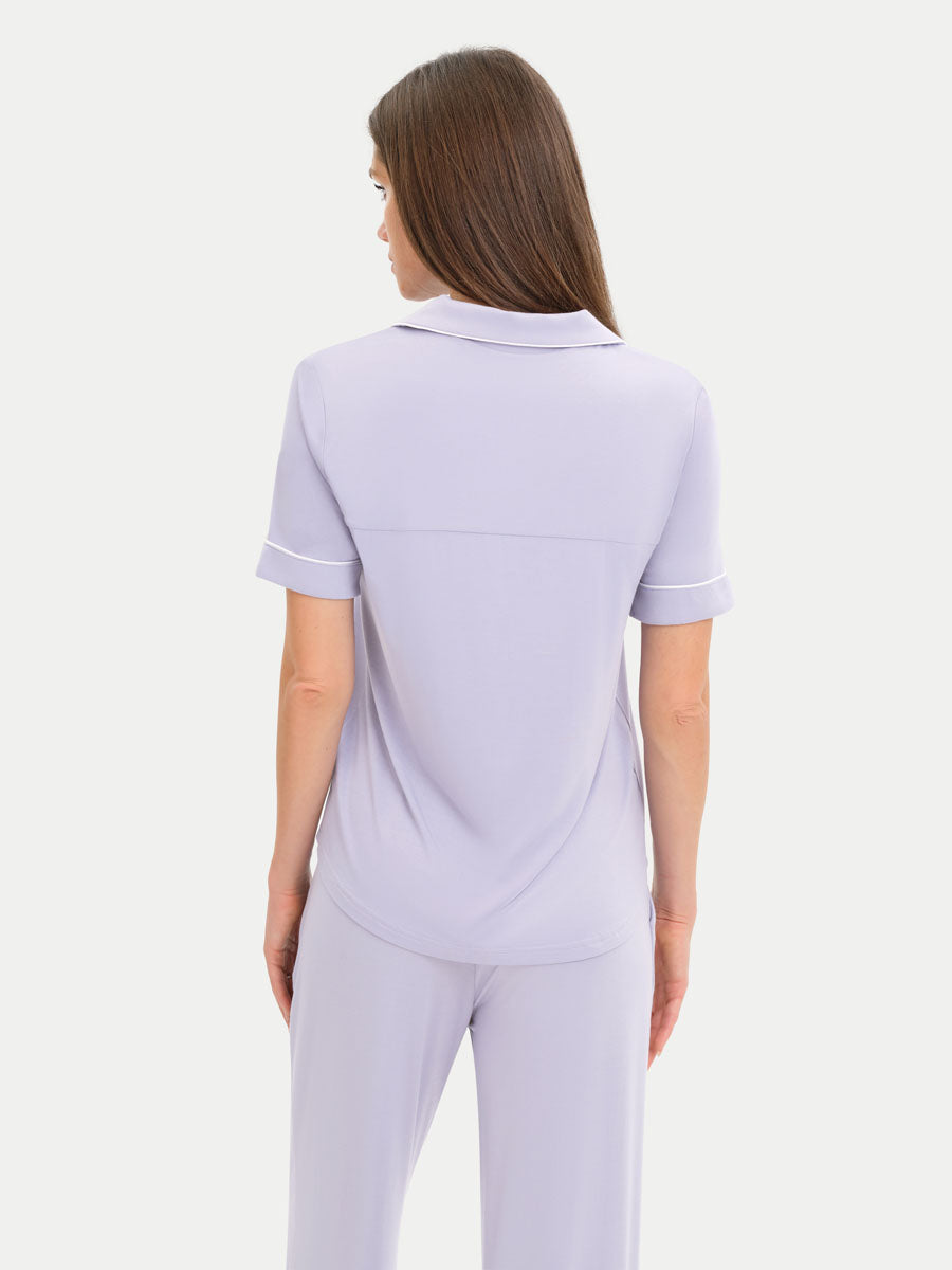 Short Sleeve Bamboo Pajama Set with Pants