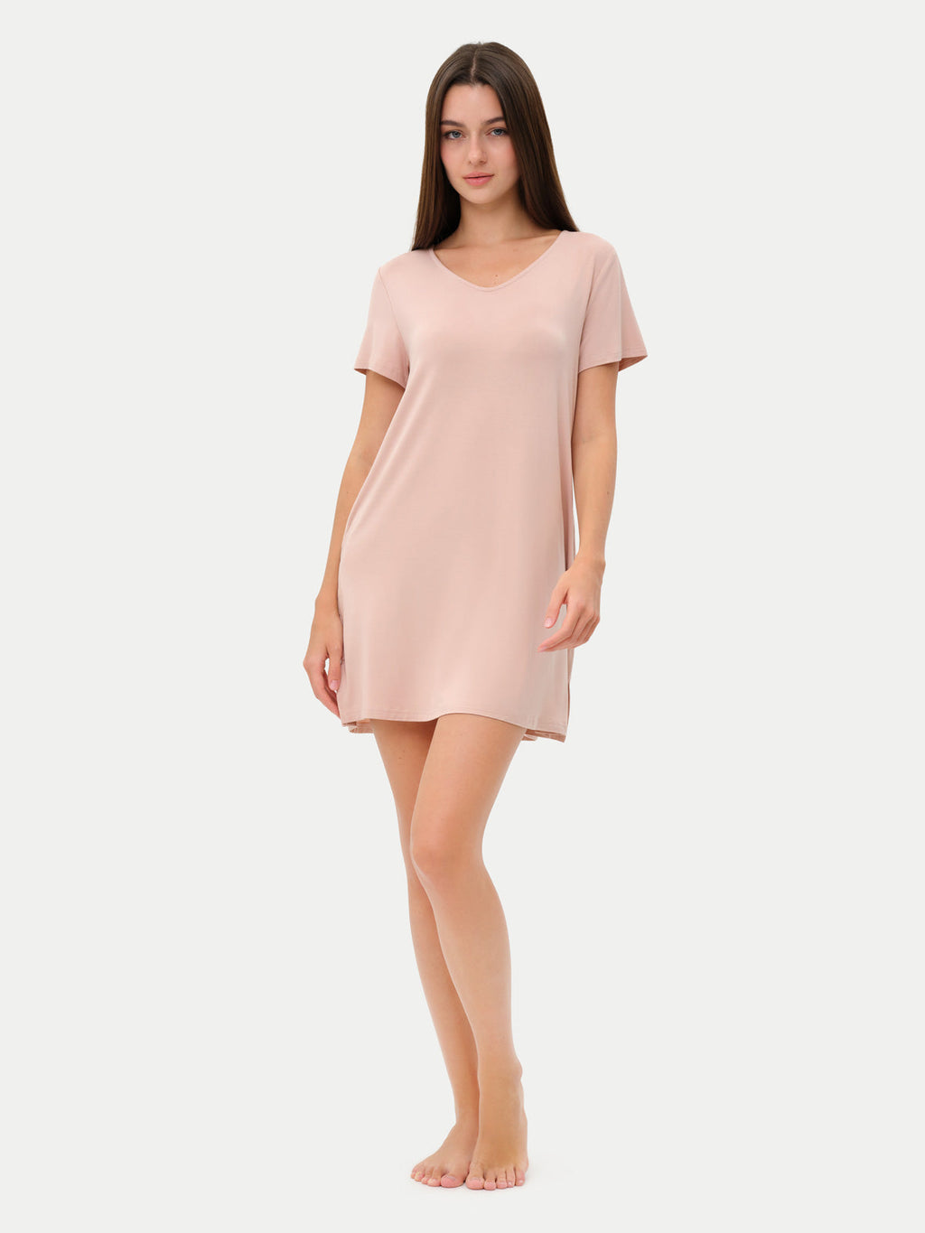 Short Sleeve Short Bamboo Sleepshirt