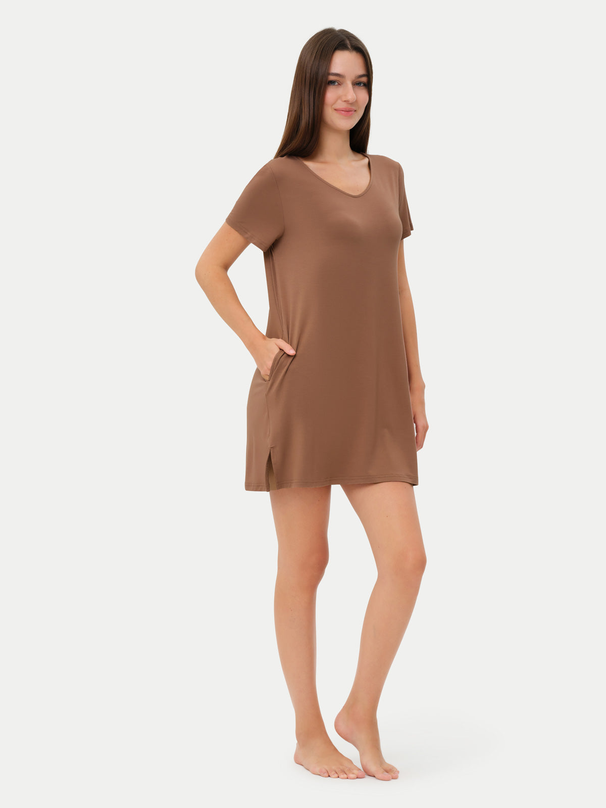 Short Sleeve Short Bamboo Sleepshirt