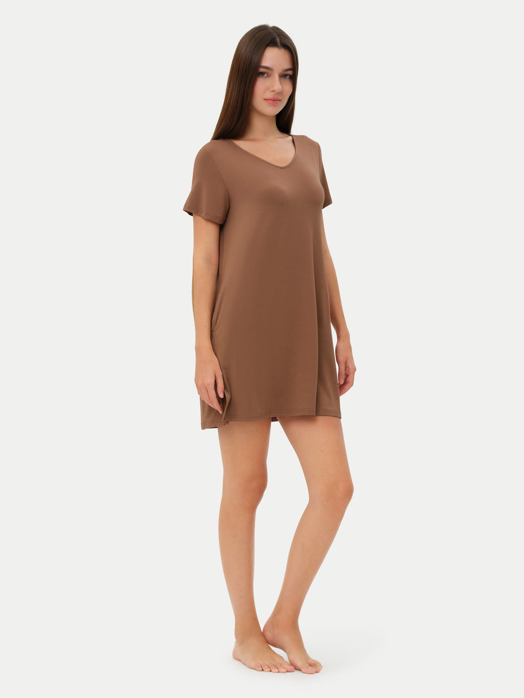 Short Sleeve Short Bamboo Sleepshirt