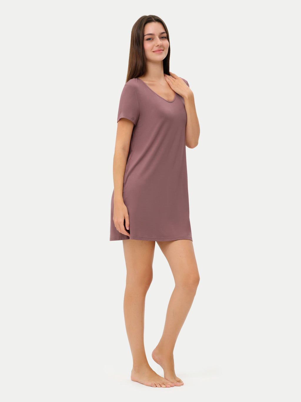 Short Sleeve Short Bamboo Sleepshirt