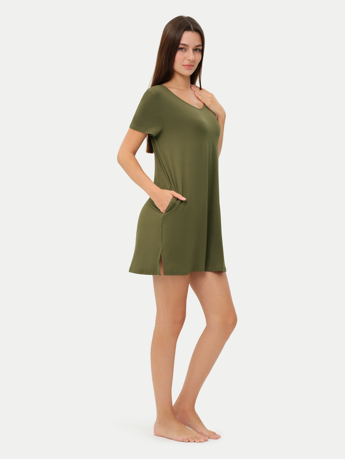 Short Sleeve Short Bamboo Sleepshirt