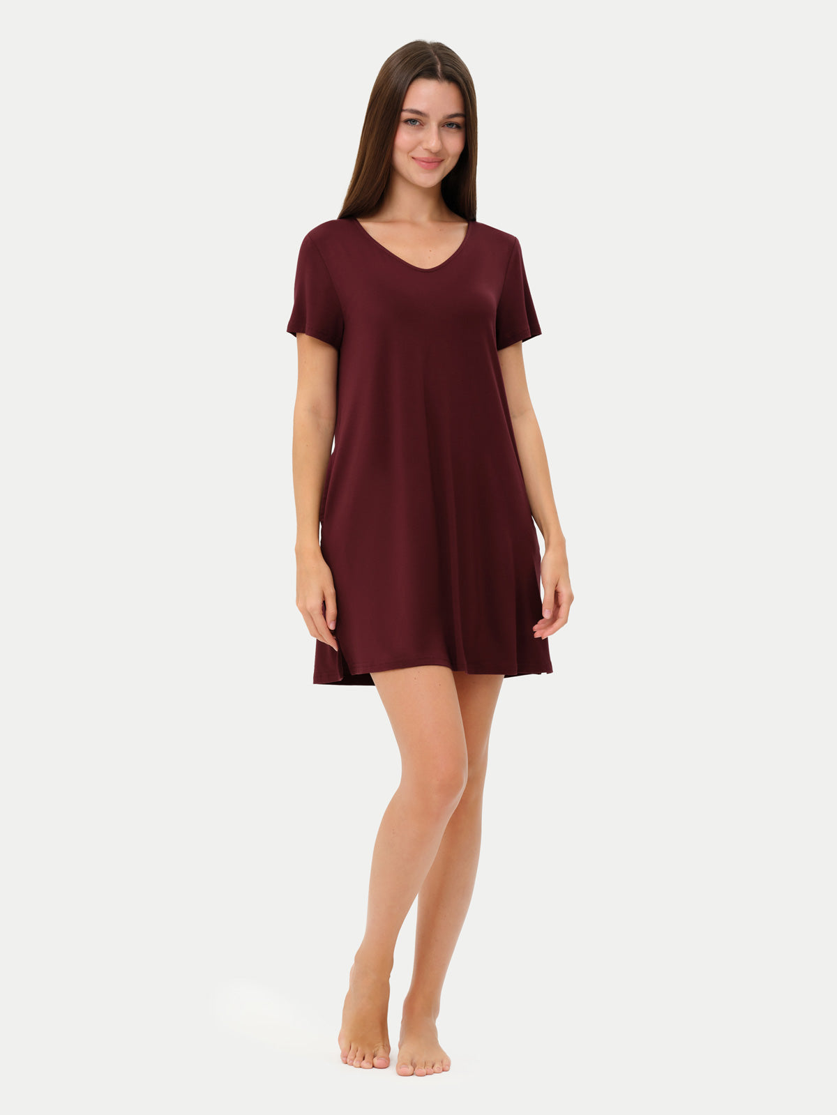 Short Sleeve Short Bamboo Sleepshirt